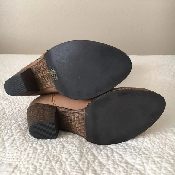 Anthropologie SixtySeven 67 Martingale Bow Leather Riding Boots Brown Women's - Picture 13 of 16